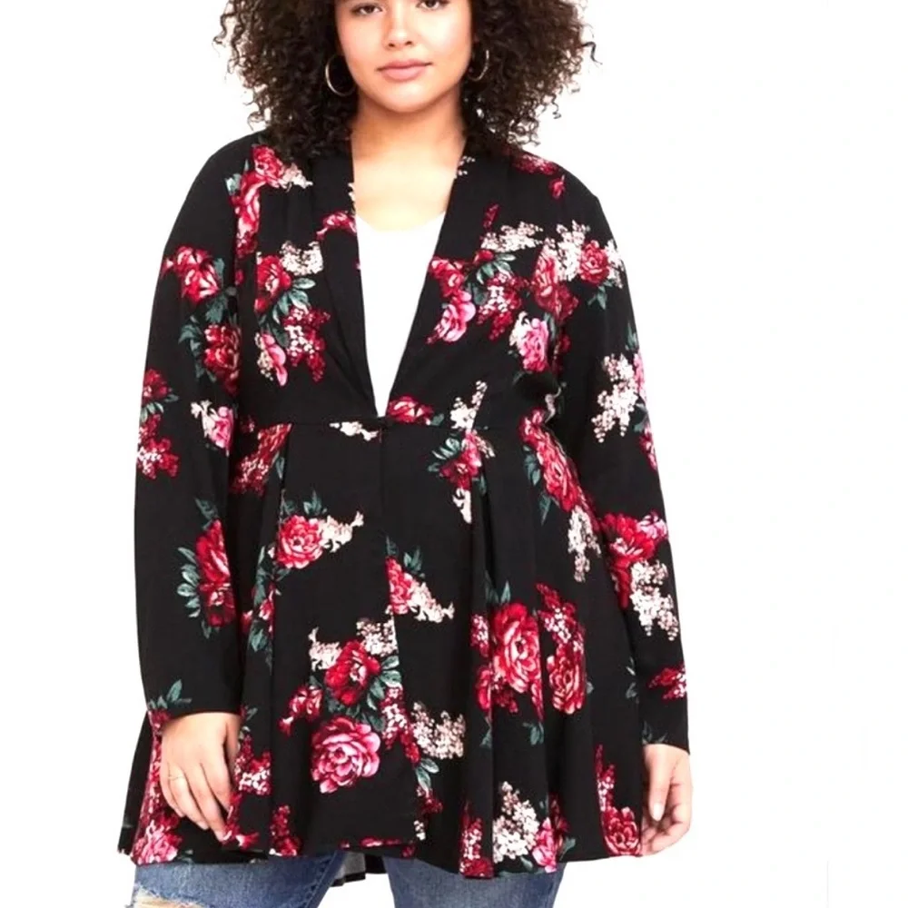 🌺TORRID Floral Fit & Flare Twill Coat🌺 - Picture 8 of 12